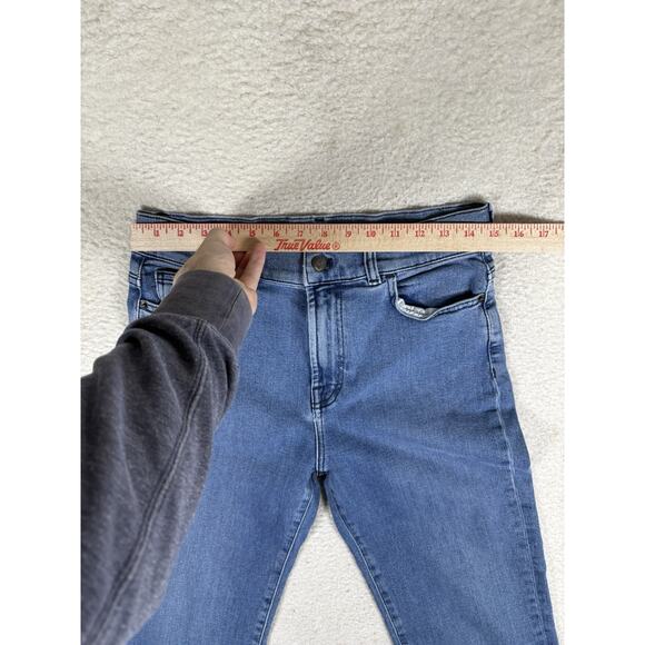 Theory Brand Jeans Womens 30x25 Blue Slim Straight Crop Medium Wash 5 Pocket - Picture 5 of 14